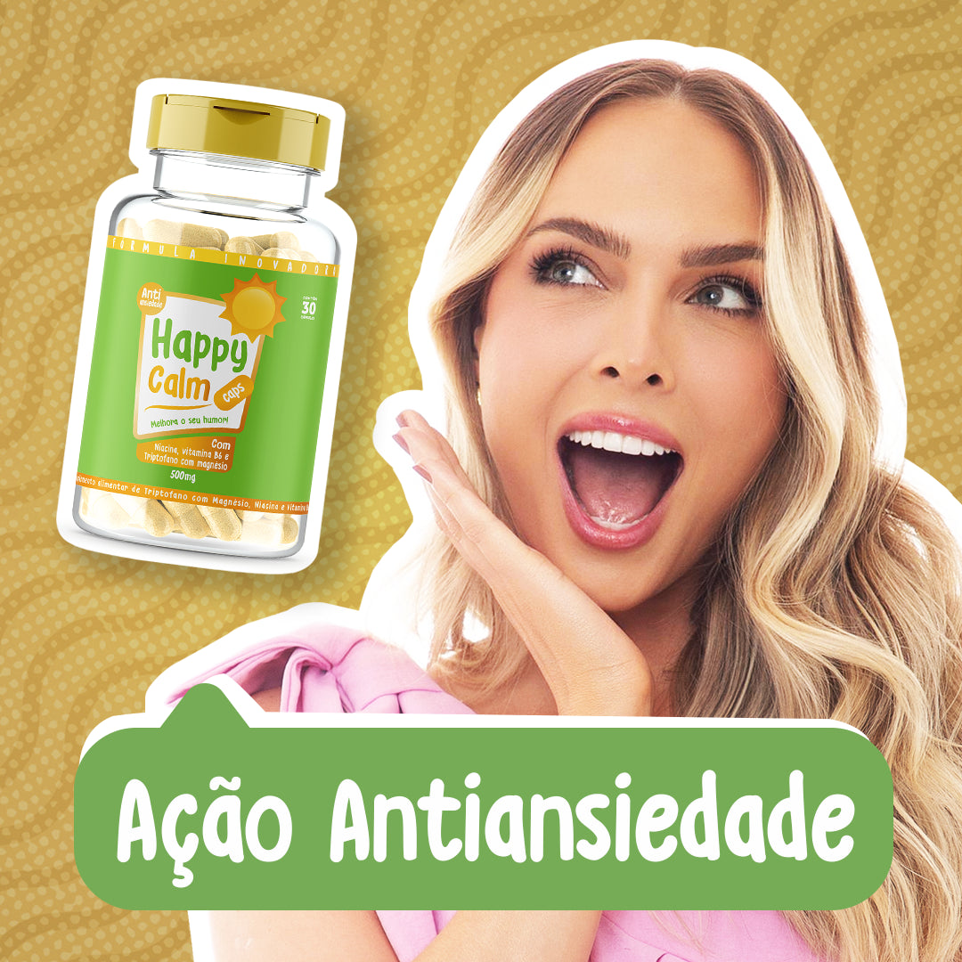 Seis frascos do produto Happy Hair para um tratamento de longo prazo